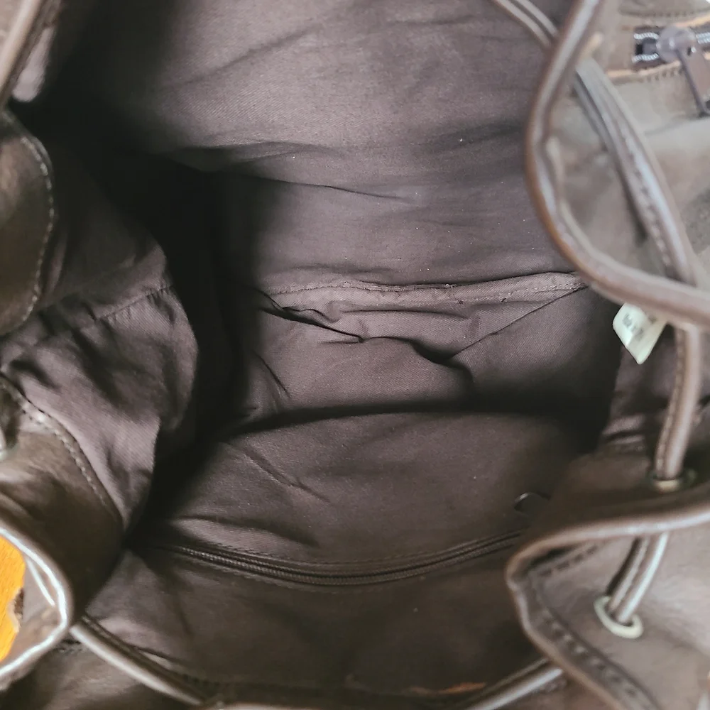 Vintage Brown Leather Backpack 90's